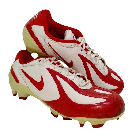 Nike Alpha Huarache Elite 2 Red & White Baseball Cleats - Size 10.5 - Picture 1 of 7